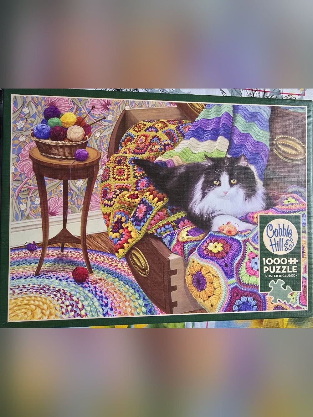 Vibrant Comfy Cat 1000 Piece Puzzle By Cobble Hill